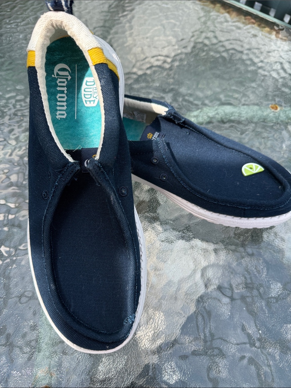 Hey Dude “Corona” Navy Canvas Slip-Ons Men’s size 10